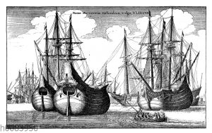 Holländische Handelsschiffe im Hafen