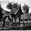 Wohnhaus und Vorratshäuser auf Sumatra (Padang)