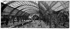 Innere Ansicht der Hallen vom Hauptbahnhof zu Frankfurt a.M.