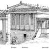 Ansicht des Erechtheion von Westen