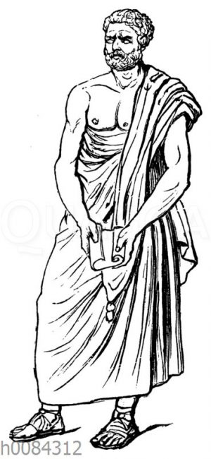 Demosthenes im Himátion (Kleidungsstück)