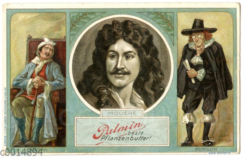 Molière Porträt Und Zwei Figuren Aus Der Eingebildete Kranke Quagga Illustrations 6671